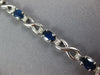 LONG 5.67CT DIAMOND & AAA SAPPHIRE 14K WHITE GOLD 3D OVAL X LOVE TENNIS BRACELET