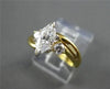 ESTATE .71CT DIAMOND 18KT Y&W GOLD ROUND & MARQUISE WAVE ENGAGEMENT RING #17436