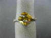 ESTATE 2.64CT DIAMOND & AAA CITRINE 14KT WHITE GOLD CRISS CROSS SQUARE FUN RING