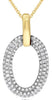 ESTATE .24CT DIAMOND 14K YELLOW GOLD CLASSIC PAVE OPEN OVAL FUN FLOATING PENDANT