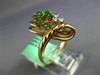 ESTATE WIDE .46CT DIAMOND & AAA EMERALD 14K YELLOW GOLD 3D WOVEN BASKET FUN RING