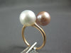 ESTATE AAA WHITE & PINK SOUTH SEA PEARL 14KT ROSE GOLD 3D CRISS CROSS LOVE RING