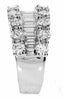 ESTATE 3.26CT DIAMOND 18KT WHITE GOLD 3D ROUND & BAGUETTE 3 ROW ANNIVERSARY RING