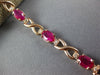 LONG 4.92CT DIAMOND & AAA RUBY 14K ROSE GOLD OVAL & ROUND X LOVE TENNIS BRACELET
