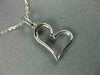 ESTATE .20CT DIAMOND 18KT WHITE GOLD 3D SIDEWAYS HEART FLOATING LOVE PENDANT