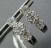 .75CT DIAMOND 14K WHITE GOLD 3D PAST PRESENT FUTURE FLOWER OVAL HANGING EARRINGS