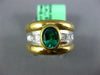 LARGE 1.45CT DIAMOND & AAA EMERALD 18KT 2 TONE GOLD ASSCHER OVAL ENGAGEMENT RING