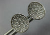 ESTATE .92CT DIAMOND 18KT WHITE GOLD CIRCULAR PAVE CLUSTER CONCAVE STUD EARRINGS
