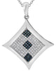 .41CT WHITE & BLUE DIAMOND 14KT WHITE GOLD PAST PRESENT FUTURE FLOATING PENDANT