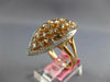LARGE 3.56CT MULTI COLOR DIAMOND 18KT ROSE GOLD MARQUISE SHAPE FILIGREE FUN RING
