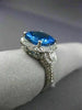 ESTATE 4.80CT DIAMOND & AAA BLUE TOPAZ 14K WHITE GOLD 3D FILIGREE HALO RING 2063