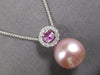 .53CT DIAMOND & AAA PINK SAPPHIRE & PINK SOUTH SEA PEARL 14KT WHITE GOLD PENDANT