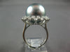 EXTRA LARGE .98CT DIAMOND & AAA TAHITIAN PEARL 18KT WHITE GOLD FLOWER LOVE RING