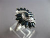 LARGE 2.10CT DIAMOND & AAA SAPPHIRE 14KT WHITE GOLD ROUND & MARQUISE FLOWER RING