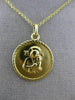 ESTATE 14KT YELLOW GOLD 3D CIRCULAR MOTHER MARY FLOATING PENDANT & CHAIN #25005