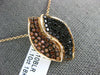 ESTATE LARGE 1.10CT BLACK & ORANGE DIAMOND 18KT ROSE GOLD MARQUISE SHAPE PENDANT