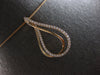 LARGE .36CT DIAMOND 18K ROSE GOLD 3D DOUBLE TEAR DROP LOVE KNOT FLOATING PENDANT