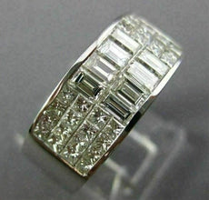 ESTATE WIDE 2.08CT DIAMOND 18KT WHITE GOLD 3D INVISIBLE ANNIVERSARY RING #26176