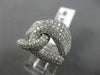 ESTATE LARGE 3.14CT DIAMOND 14KT WHITE GOLD 3D MULTI ROW INFINITY LOVE KNOT RING