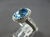 LARGE 3.49CT DIAMOND & AAA BLUE TOPAZ 14KT WHITE GOLD FILIGREE ENGAGEMENT RING