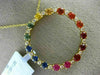 LARGE 1.20CT DIAMOND MULTI COLOR SAPPHIRE 14K YELLOW GOLD CIRCLE OF LIFE PENDANT