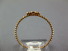 ESTATE SMALL .05CT DIAMOND 14KT ROSE GOLD 3D CLASSIC 3 STONE BEADED FUN RING