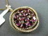 LARGE 3.23CT DIAMOND & AAA PINK SAPPHIRE 14KT ROSE GOLD CIRCULAR CLUSTER PENDANT