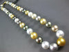 LARGE AAA SOUTH SEA & TAHITIAN PEARL 14K YELLOW GOLD 3D GRADUATING LOVE NECKLACE