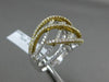 ESTATE WIDE .73CT DIAMOND 18KT TWO TONE GOLD MULTI ROW CRISS CROSS INFINITY RING