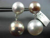 LARGE .28CT DIAMOND & AAA PINK WHITE SOUTH SEA PEARLS 18KT WHITE GOLD EARRINGS