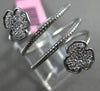 ESTATE WIDE .40CT DIAMOND 14K WHITE GOLD 3 LEAF CLOVER FLOWER FLEXIBLE LOVE RING