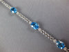 8.14CT DIAMOND & AAA BLUE TOPAZ 14KT WHITE GOLD 3D OVAL & ROUND TENNIS BRACELET