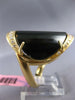 ESTATE EXTRA LARGE .45CT DIAMOND & AAA BLACK ONYX 14KT YELLOW GOLD OVAL FUN RING