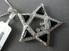 ESTATE LARGE .71CT DIAMOND & AAA ONYX 18KT WHITE GOLD 3D STAR FLOATING PENDANT