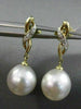 ESTATE DIAMOND 14K WHITE & YELLOW GOLD SOUTH SEA PEARL INFINITY HANGING EARRINGS