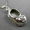 ESTATE .03 DIAMOND 14KT WHITE GOLD HANDCRAFTED BOW BABY GIRL SHOE PENDANT #21949