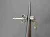 ESTATE .78CT ROUND & MARQUISE DIAMOND 18KT WHITE GOLD HALO HANGING EARRINGS VVS