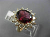 LARGE 7.10CT DIAMOND & RHODOLITE 14K ROSE GOLD 3D PRINCESS DIANA ENGAGEMENT RING