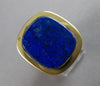 ESTATE EXTRA LARGE AAA LAPIS 18K YELLOW GOLD SQUARE BEZEL UNISEX FUN RING #28051