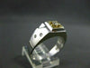 ESTATE .20CT OLD MINE DIAMOND 14KT TWO TONE GOLD SQUARE MENS GYPSY RING #1234