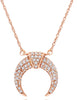 ESTATE .30CT DIAMOND 14KT ROSE GOLD 3D SEMI MOON LOVE NECKLACE