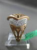 ESTATE LARGE .29CT DIAMOND 18K WHITE & ROSE GOLD HANDCRAFTED FILIGREE MATTE RING
