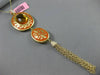 ESTATE 10.25CT DIAMOND & CITRINE 14KT YELLOW GOLD ORANGE ENAMEL FILIGREE PENDANT