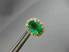 ESTATE 2.12CT DIAMOND & AAA EMERALD 14KT YELLOW GOLD 3D OVAL HALO STUD EARRINGS