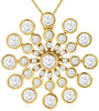 ESTATE 1.0CT DIAMOND 14KT YELLOW GOLD 3D BEZEL FLOWER STAR FLOATING PENDANT