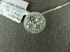 ESTATE LARGE 1.03CT DIAMOND 18KT WHITE GOLD ROUND CLUSTER HALO FLOATING PENDANT