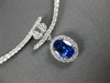 LARGE 1.75CT DIAMOND & AAA TANZANITE 14K WHITE GOLD 3D OVAL CRISS CROSS NECKLACE