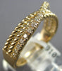 ESTATE 1.33CT DIAMOND 14KT YELLOW GOLD 3D 3 ROW CRISS CROSS INFINITY LOVE RING