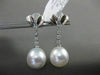 ESTATE LARGE .24CT DIAMOND 14K WHITE GOLD SOUTH SEA PEARL FLOWER ETOILE EARRINGS