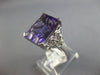 ESTATE LARGE 6.80CT DIAMOND & AAA AMETHYST 14KT WHITE GOLD 3D FILIGREE FUN RING